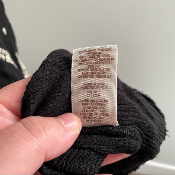 Free People Diamond Embroidered Smock Top Long Sleeve Whimsigoth Size Small - Picture 11 of 12